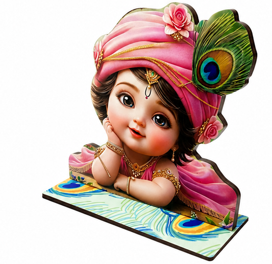 Cute Baby Krishna MDF Table Decor