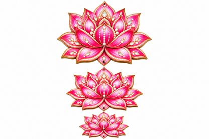 Lotus Floral MDF Cutout Set - 10 Sets