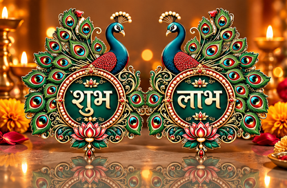 Peacock Shubh Labh Cutout - 10 Pairs