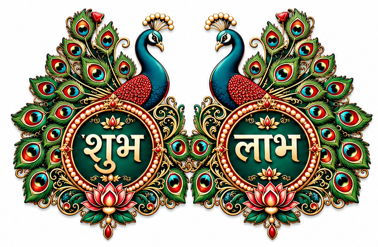 Peacock Shubh Labh Cutout - 10 Pairs