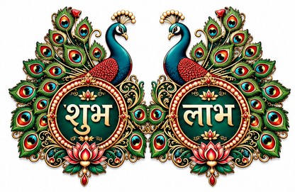 Peacock Shubh Labh Cutout - 10 Pairs