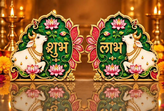 Shubh Labh Cow Cutout - 10 Pairs
