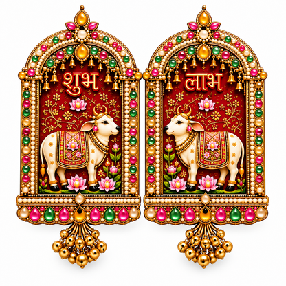 Shubh Labh MDF Decor Pair