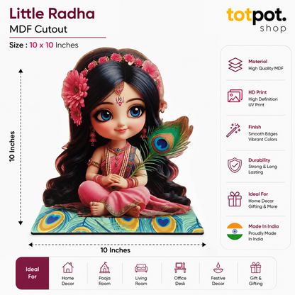 Little Radha Ji MDF Cutout