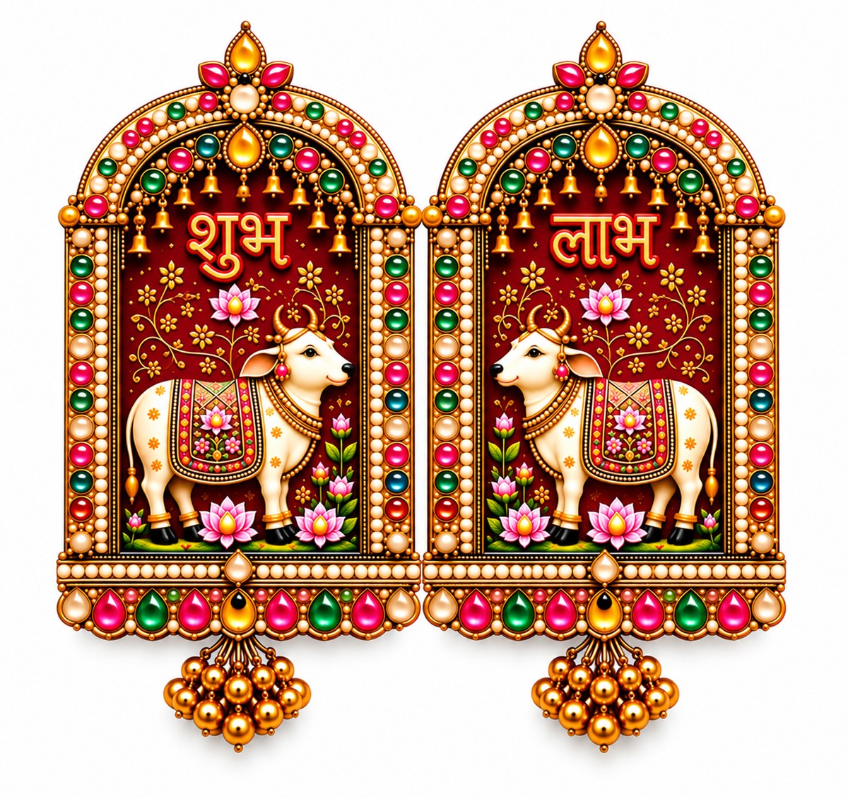 Shubh Labh MDF Decor Pair