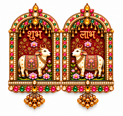 Shubh Labh MDF Decor Pair