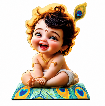 Smiling Baby Krishna MDF Decor