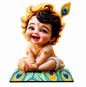 Smiling Baby Krishna MDF Decor