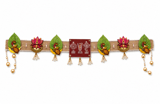 MDF Toran Wall Hanging – Peacock & Lotus