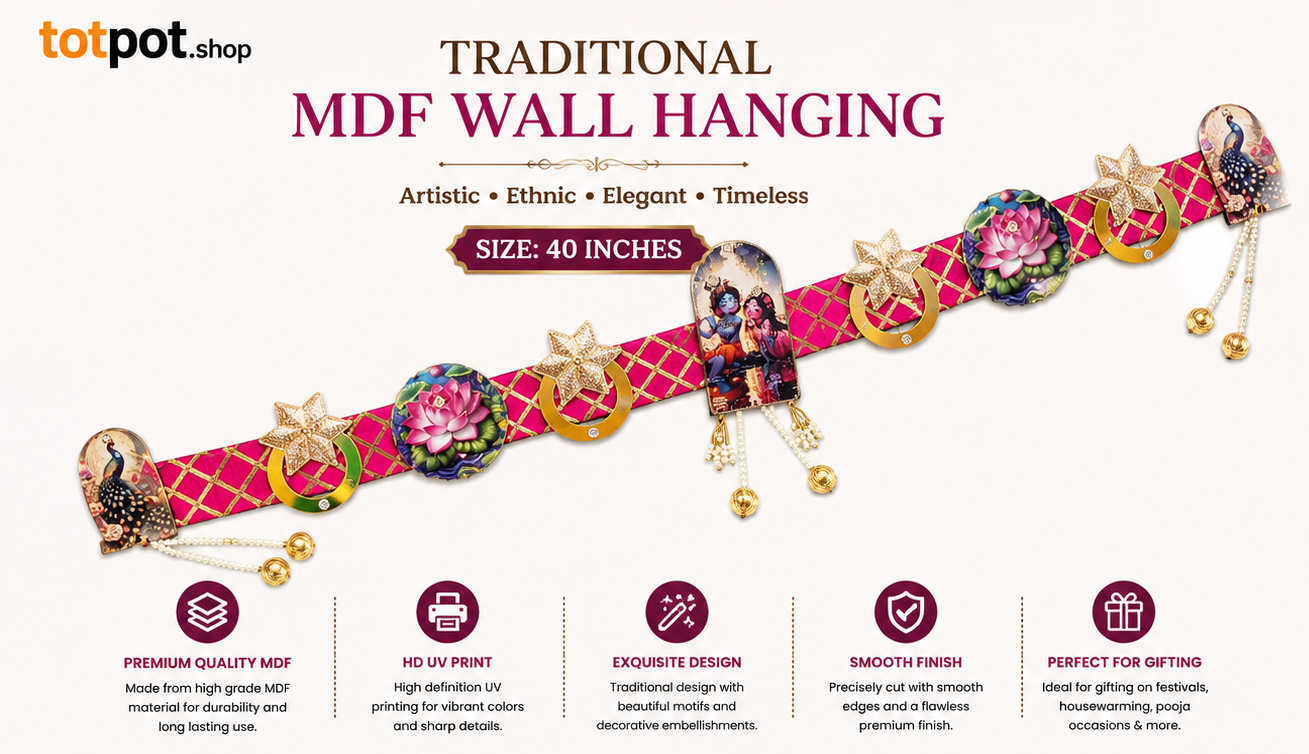 Traditional MDF Toran Wall Hanging