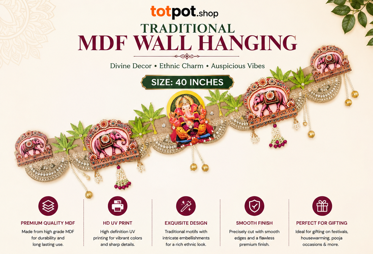 MDF GANESHA TORAN WALL HANGING