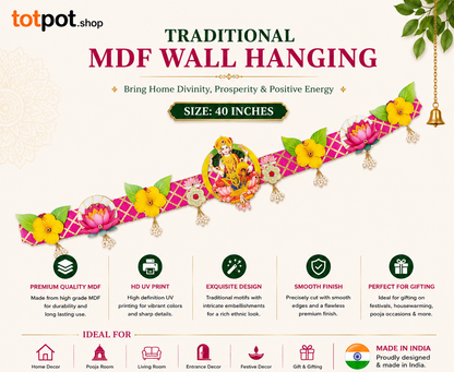 Goddess Lakshmi MDF Toran Wall Hanging