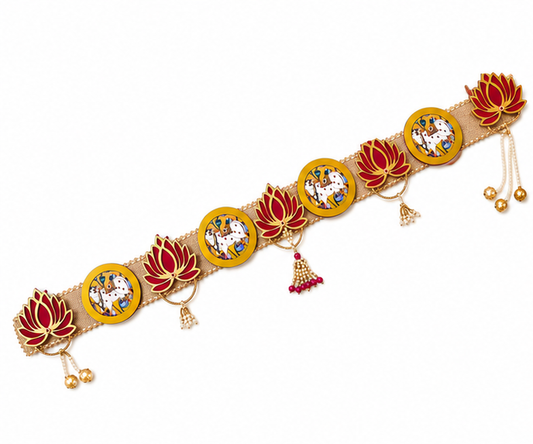 MDF Toran Wall Hanging – Sacred Cow & Lotus