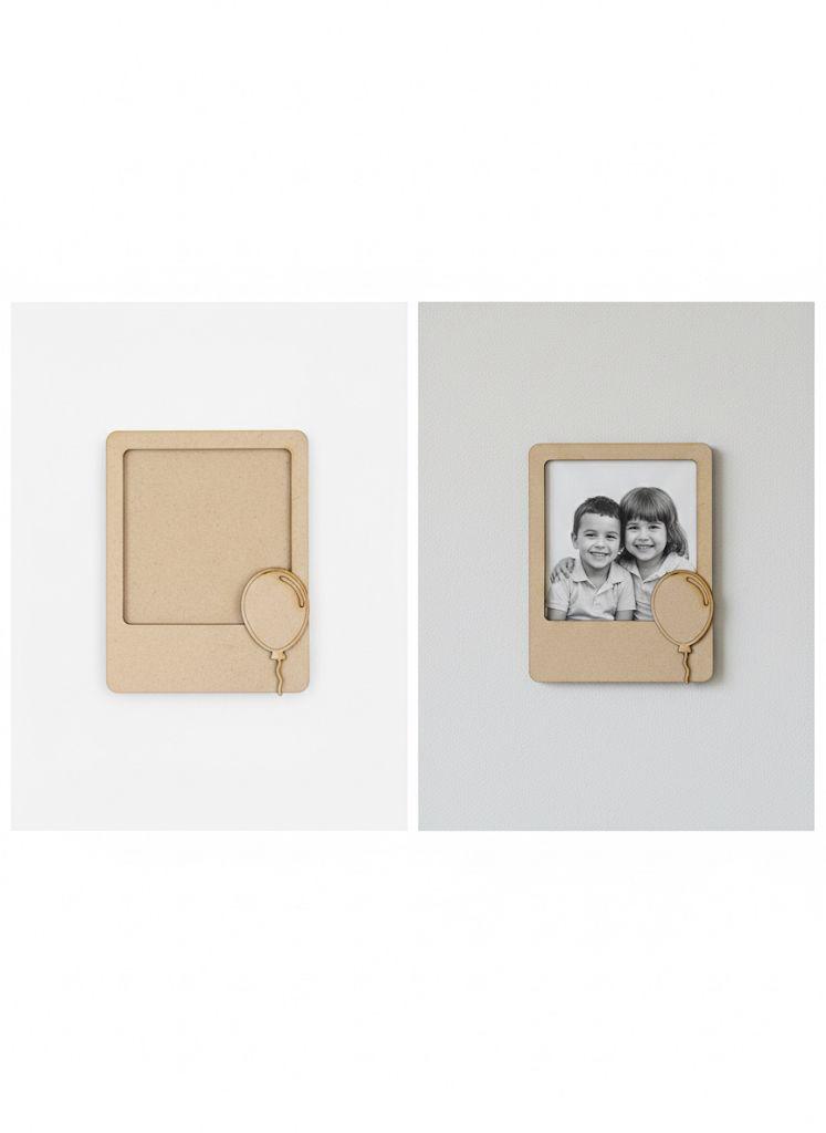 Balloon DIY Photo Frame Kit for Craft and Decoration w/ 12-set of Paint and Paint Brushes