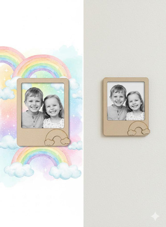 Rainbow DIY Photo Frame Kit for Craft and Decoration w/ 12-set of Paint and Paint Brushes