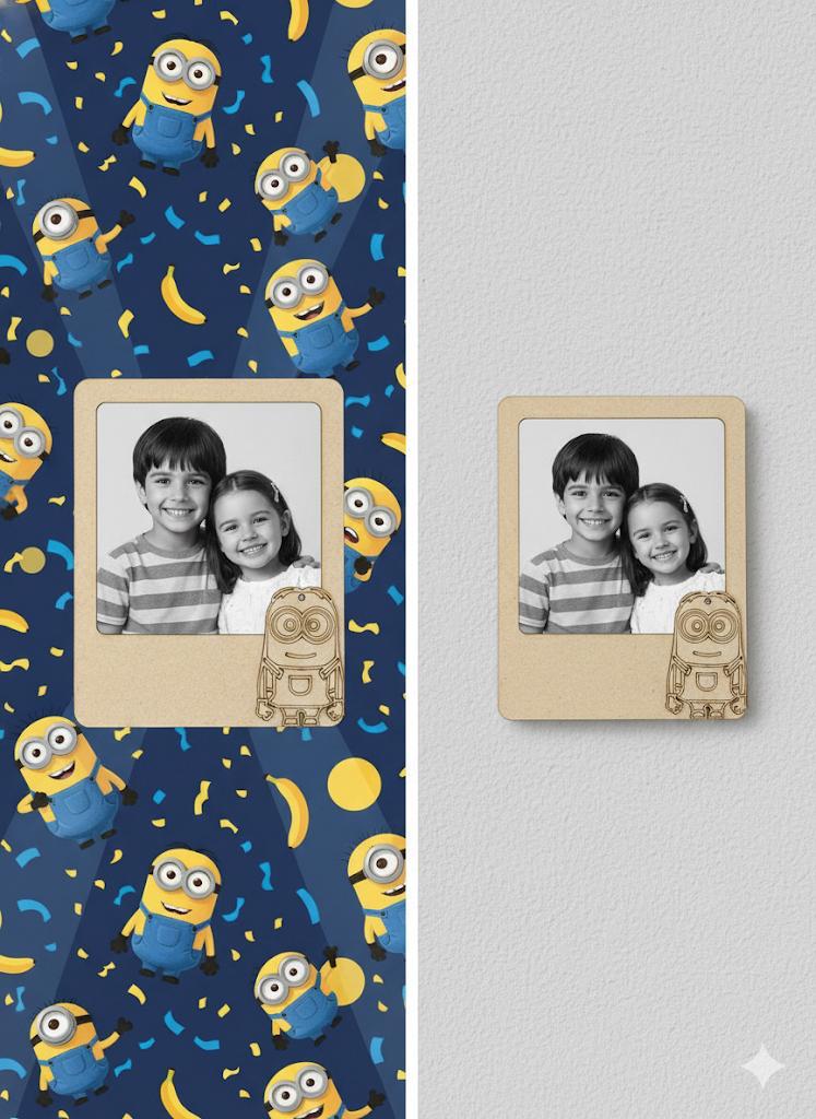 Minion DIY Photo Frame Kit for Craft and Decoration w/ 12-set of Paint and Paint Brushes