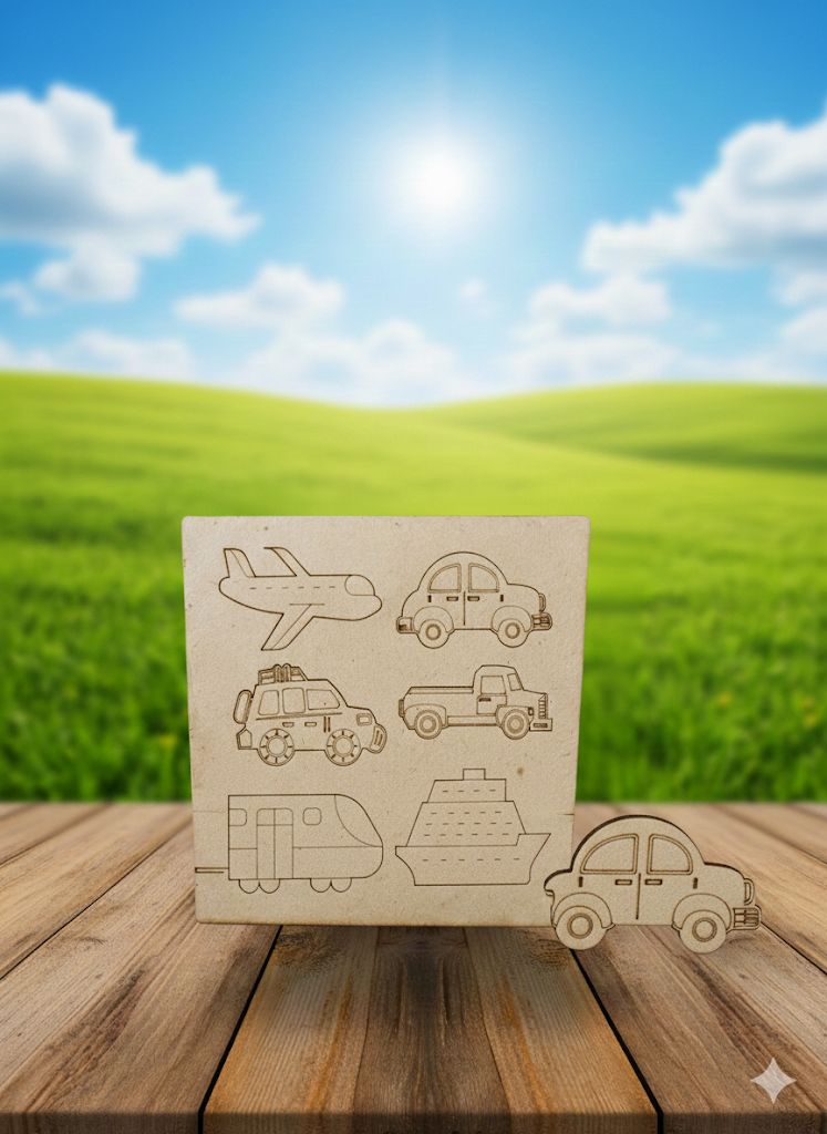 Vehicles DIY Canvas Colouring Kit for Kids and Creative Activities