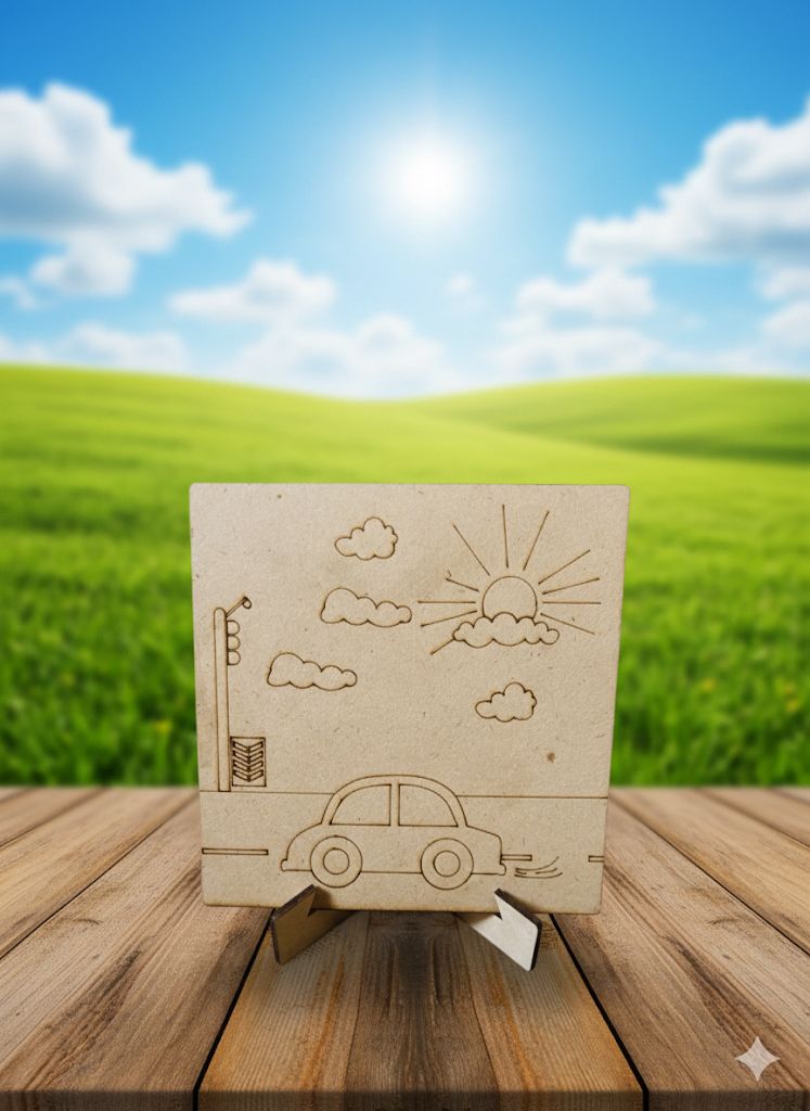 Car DIY Canvas Colouring Kit for Kids and Creative Activities