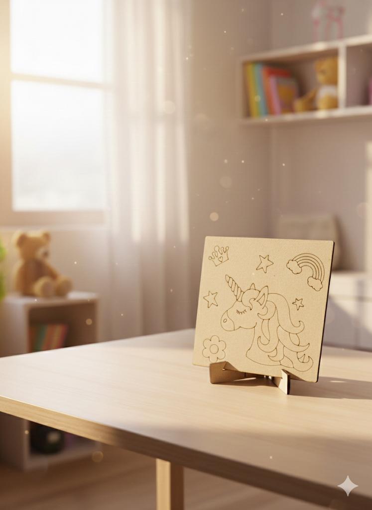 Unicorn  DIY Canvas Colouring Kit for Kids and Creative Activities