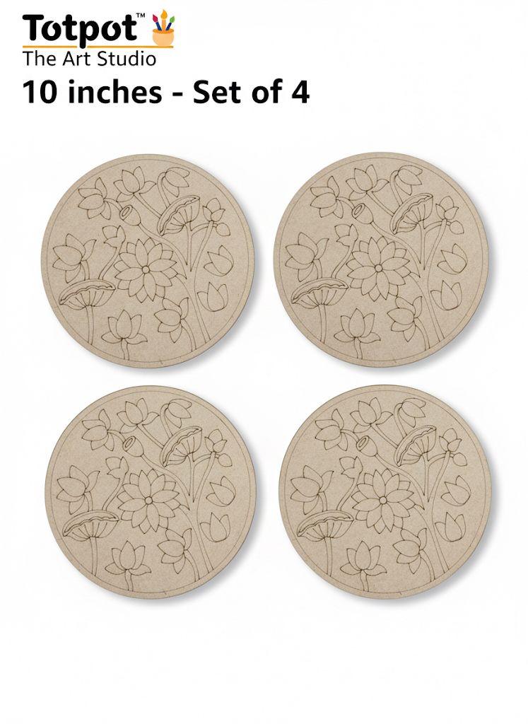 Mandala Lippan-5 DIY Colouring Kit Pack of 4 | 10 Inch Craft Kit