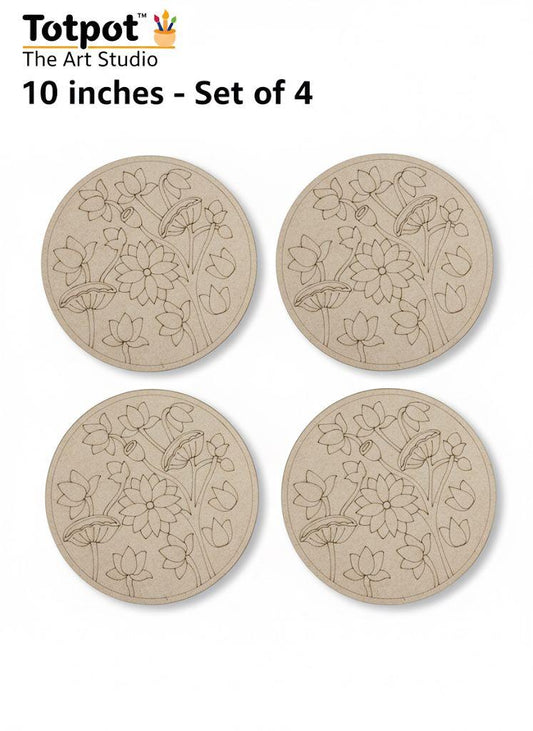 Mandala Lippan-5 DIY Colouring Kit Pack of 4 | 10 Inch Craft Kit