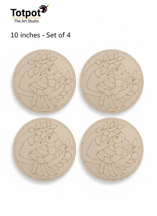 Mandala Lippan-2 DIY Colouring Kit Pack of 4 | 10 Inch Craft Kit