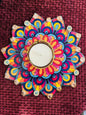 Colorful Mandala MDF Tea Light Holder