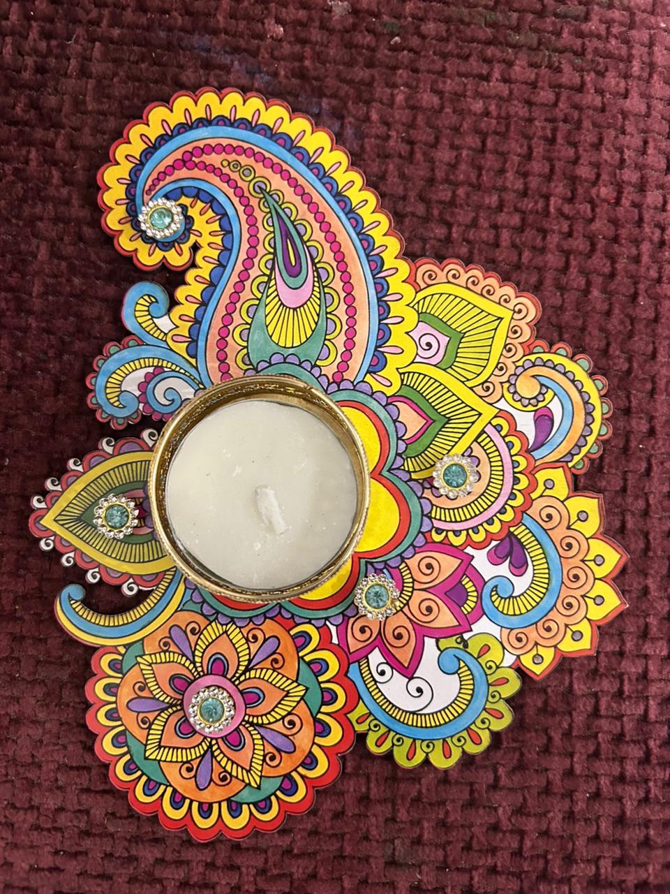 MDF Mandala Tea Light Candle Holder