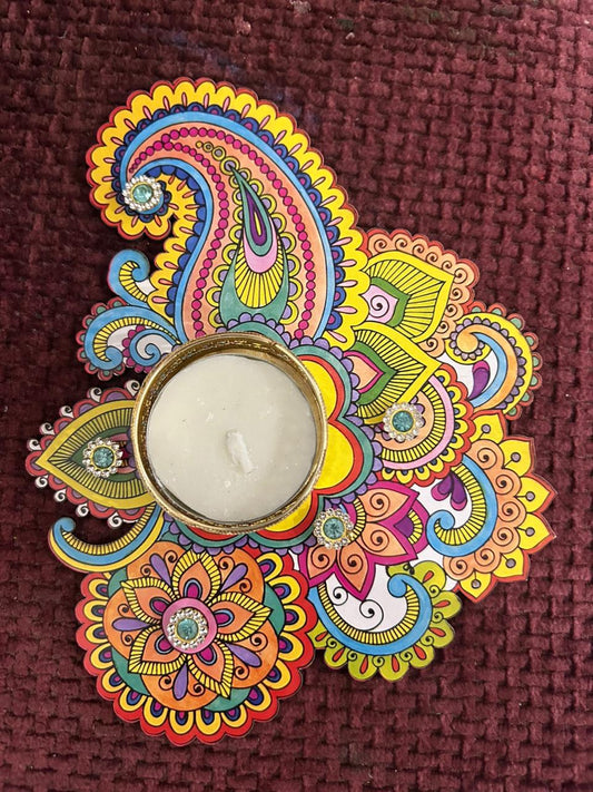 MDF Mandala Tea Light Candle Holder