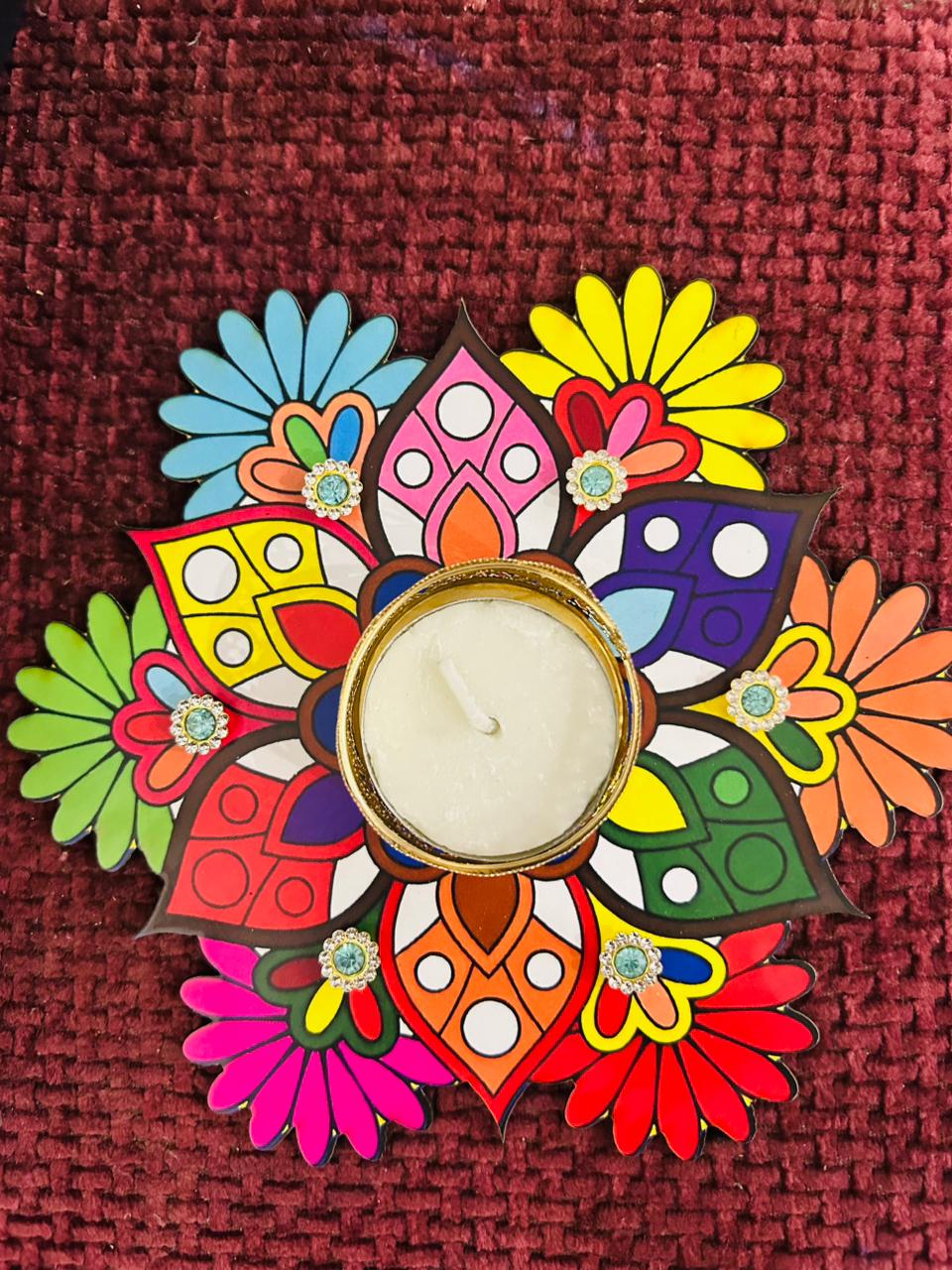 Decorative MDF Mandala Tea Light Holder