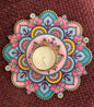 Handcrafted Mandala MDF Candle Holder