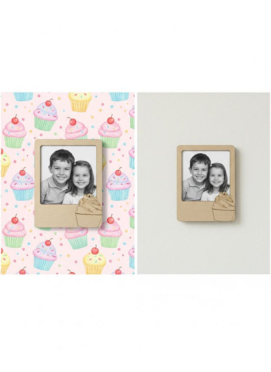 Cupcake DIY Photo Frame Kit for Craft and Decoration w/ 12-set of Paint and Paint Brushes