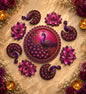 Lotus & Peacock Luxe MDF Ready Rangoli 12 Inch