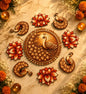 Lotus & Peacock Luxe MDF Ready Rangoli 12 Inch