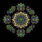 Lotus And Peacock MDF Rangoli Design - 12 Inch