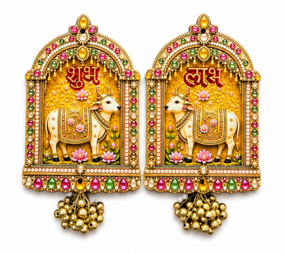 Shubh Labh MDF Decor Pair