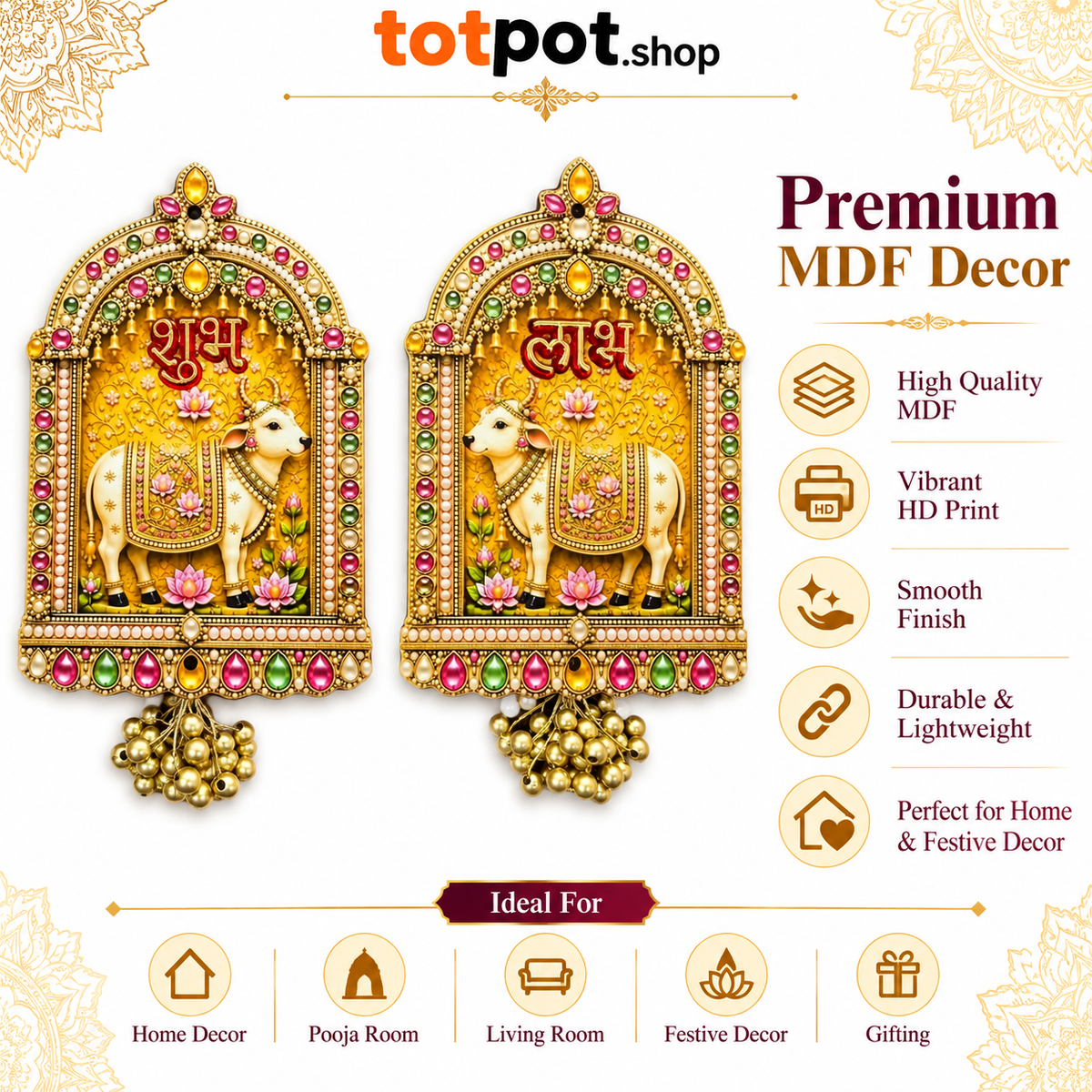 Shubh Labh MDF Decor Pair