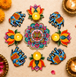 Elephant & Lotus MDF Rangoli