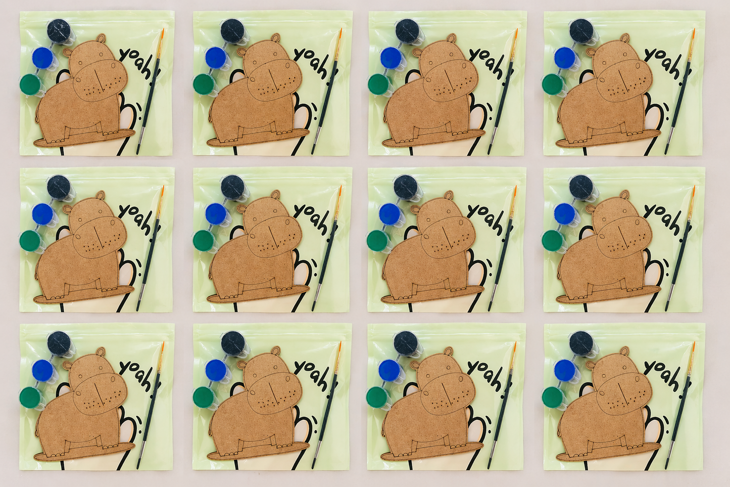 DIY Hippo Painting Kit for Kids |Set Of 12