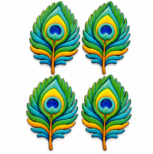 Peacock Feather MDF Cutout- 10 Pairs