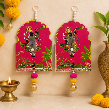 Premium MDF Shrinathji Wall Hanging or Toran