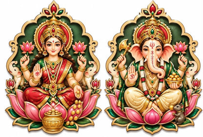 Laxmi Ganesh Pair MDF Cutout