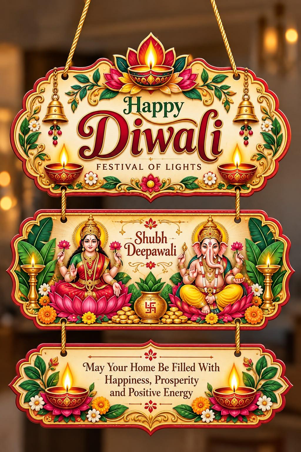 Diwali Hanging Decor | Laxmi Ganesh