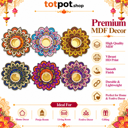 Mandala Design MDF T-light Holders