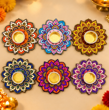 Mandala Design MDF T-light Holders