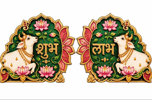 Shubh Labh Cow Cutout - 10 Pairs