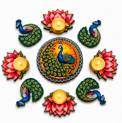 Peacock Lotus MDF Rangoli