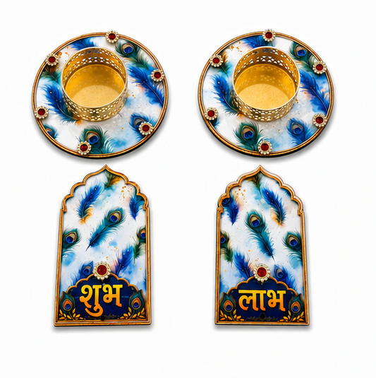 Premium MDF Shubh Labh Wall Hanging Set