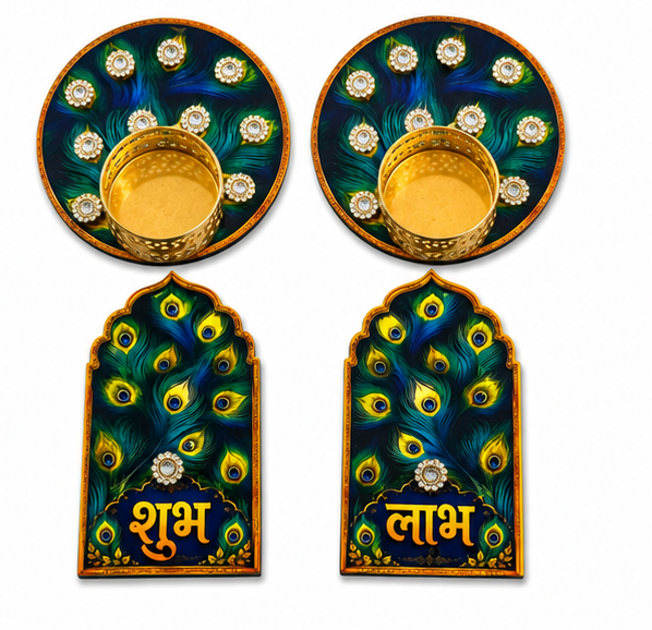 Premium MDF Shubh Labh Wall Hanging Set