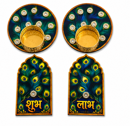 Premium MDF Shubh Labh Wall Hanging Set